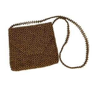 Beaded Women's Brown Envelope Closure Shoulder Strap Unique Crossbody Bags